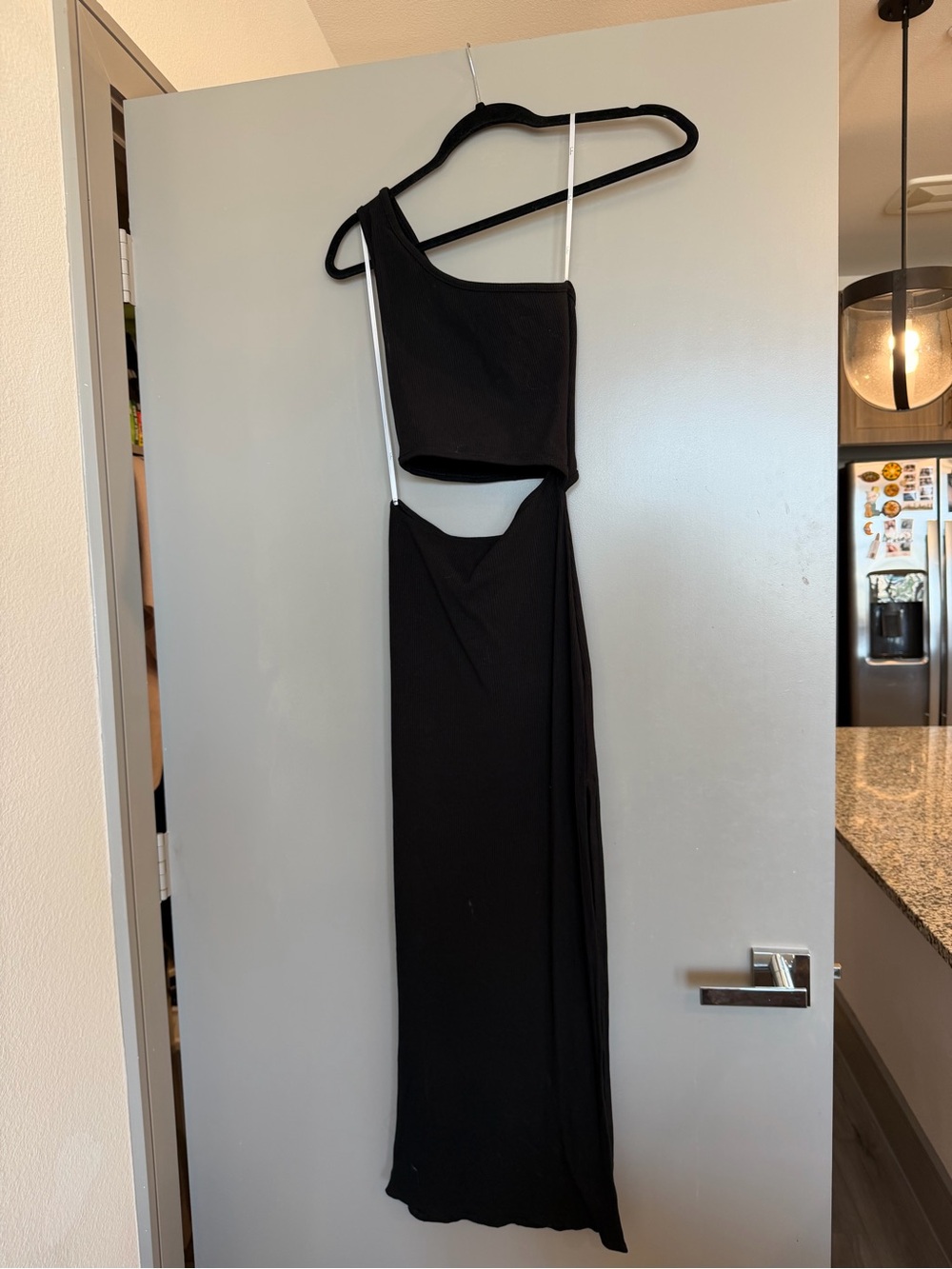 Lulus Black One-Shoulder Cutout Maxi Dress